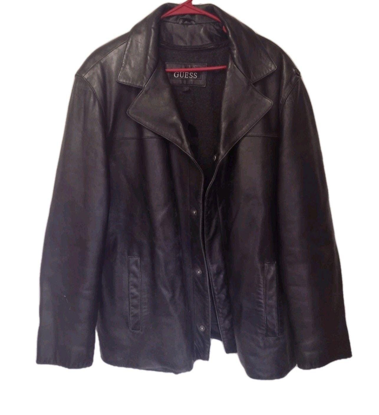 Y2K Vintage Guess Butter Soft Black Lamb Leather Jacket W
