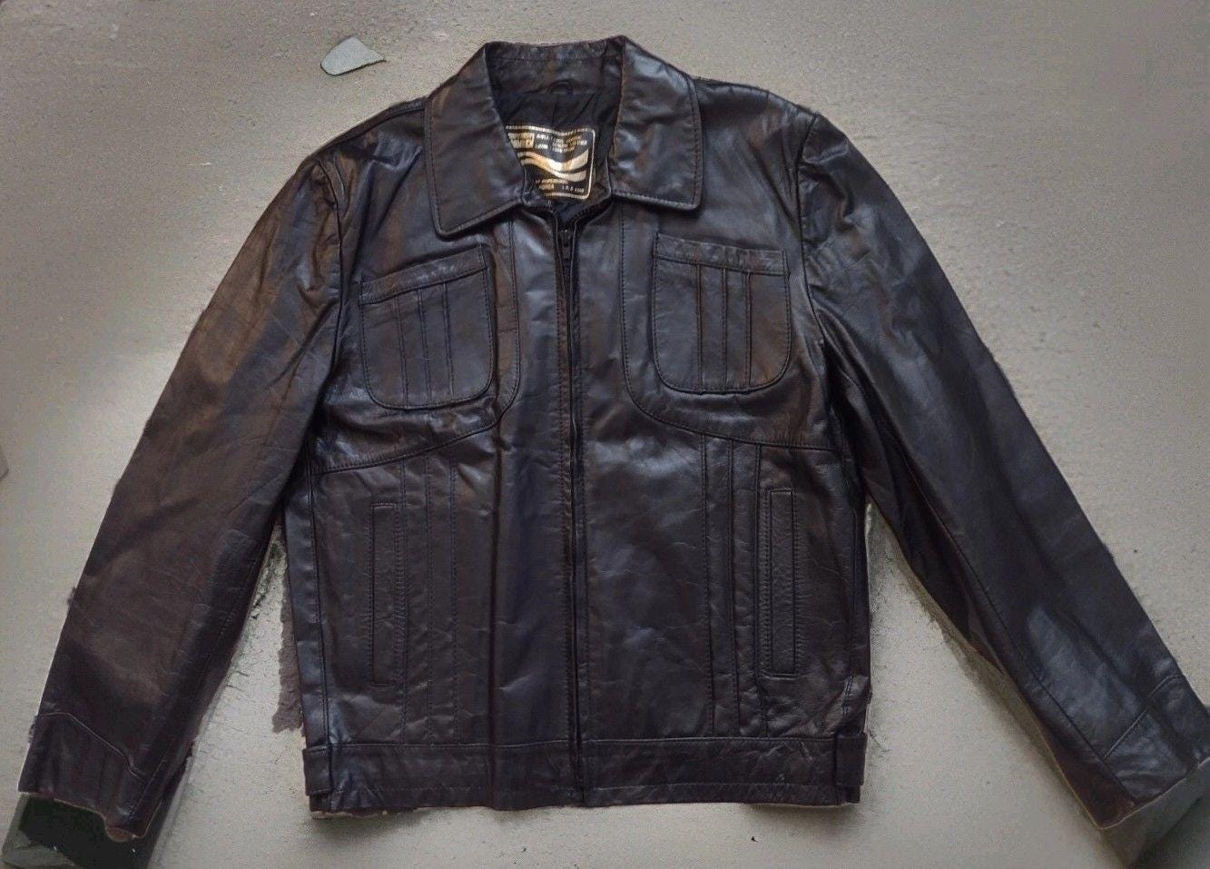 【NONCODE】League Pintuck Leather Jacket Pintuck Leather Jacket Vintage - Etsy