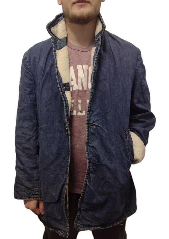 Vintage 70s H.I.S. Sportswear Denim Sherpa Lined … - image 3