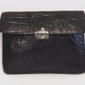 00’s FURLA crocodile leather hand bag 黒 Furla Crocodile Embossed Leather Shoulder Bag – Screaming