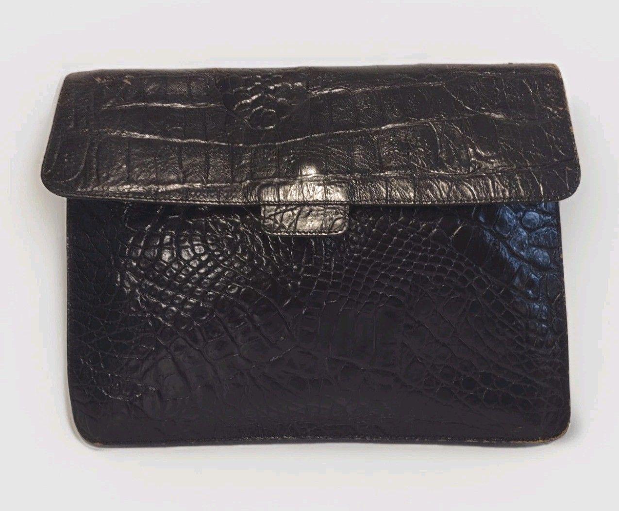 00’s FURLA crocodile leather hand bag 黒 Furla Grace Croc Embossed Leather Two Way Hobo Bag in Black