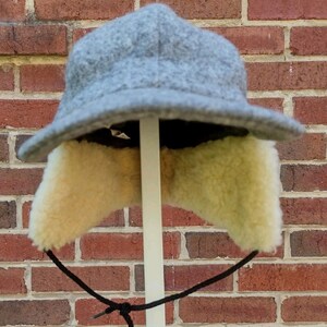 Vintage 80s Filson Wool Trapper Hat Shearling Lined USA ACTWU Medium image 2