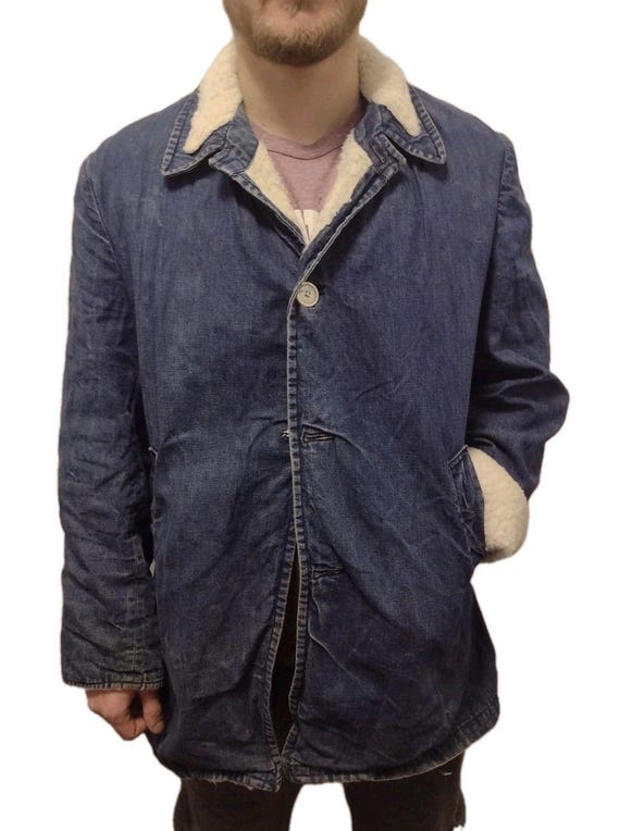 Vintage 70s H.I.S. Sportswear Denim Sherpa Lined … - image 2