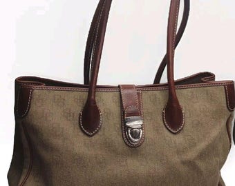 Dooney & Bourke XL Handbag Signature Leather Canvas Logo Satchel Shoulder Bag