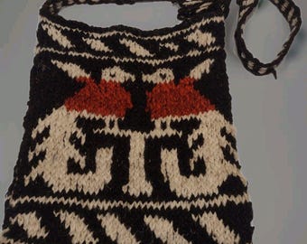 Medium Handwoven Central American Native Shoulder Bag Wool 2 Quelzals Birds