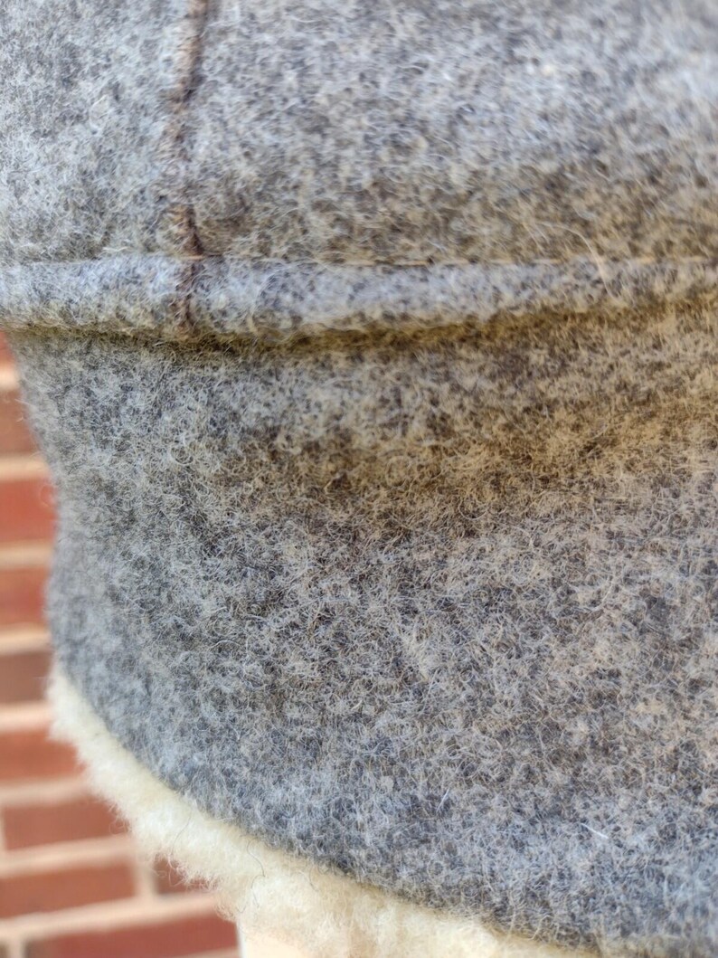 Vintage 80s Filson Wool Trapper Hat Shearling Lined USA ACTWU Medium image 4