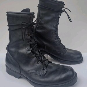 Altama USA Black Leather Combat Boots Vintage Military Tactical Biker Men\'s 10R Altama usa black leather - Gem main image 4