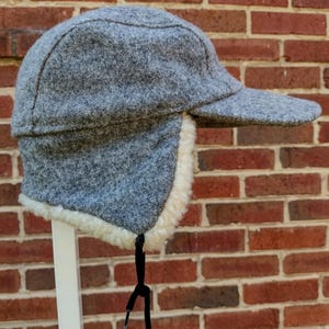 Vintage 80s Filson Wool Trapper Hat Shearling Lined USA ACTWU Medium image 1