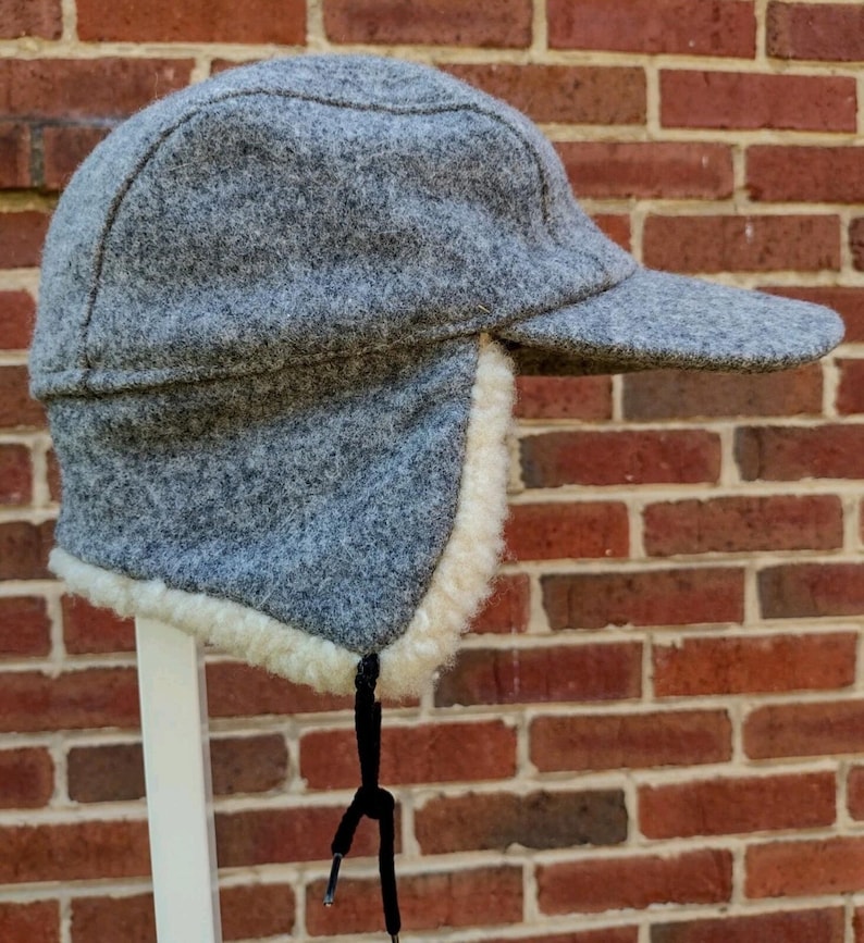 Vintage 80s Filson Wool Trapper Hat Shearling Lined USA ACTWU Medium image 1