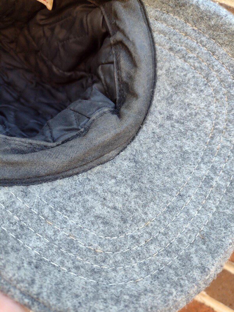 Vintage 80s Filson Wool Trapper Hat Shearling Lined USA ACTWU Medium image 9