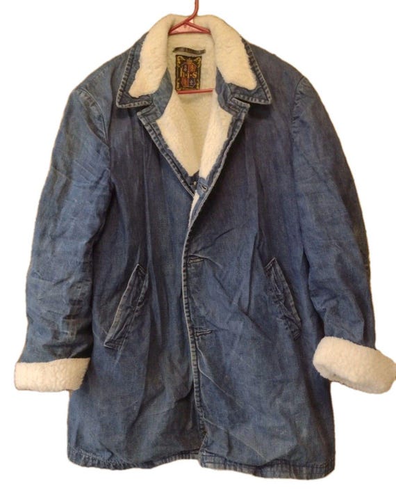 Vintage 70s H.I.S. Sportswear Denim Sherpa Lined … - image 1