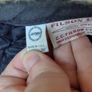Vintage 80s Filson Wool Trapper Hat Shearling Lined USA ACTWU Medium image 13