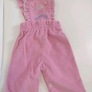 Vintage Cabbage Patch Kids Pink Corduroy Romper 9M USA Baby Ruffle Cottagecore