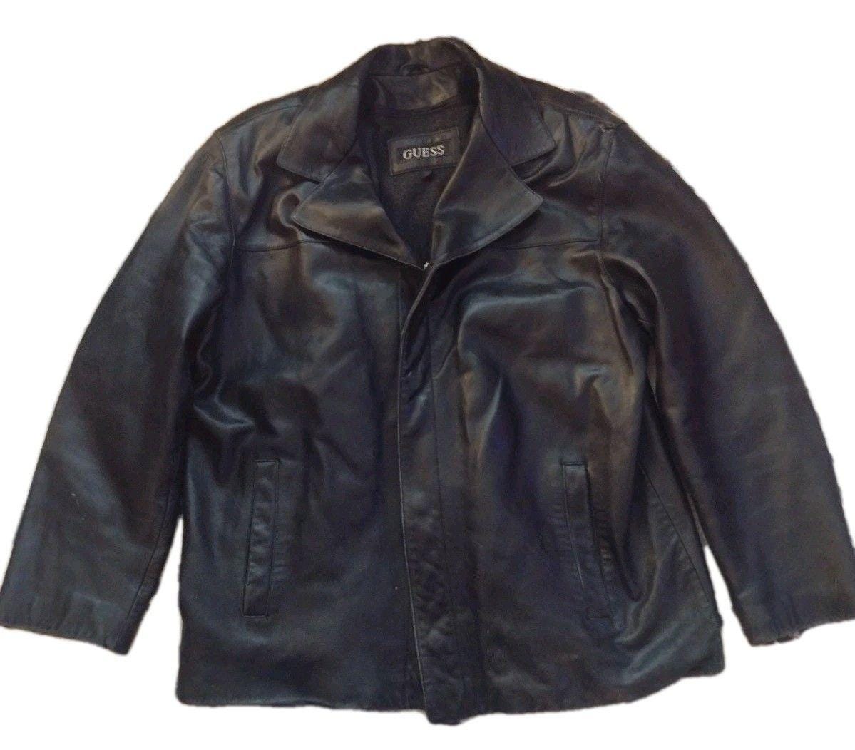 Y2K Vintage Guess Butter Soft Black Lamb Leather Jacket W