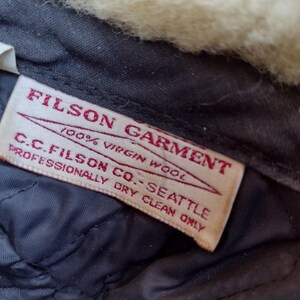 Vintage 80s Filson Wool Trapper Hat Shearling Lined USA ACTWU Medium image 12