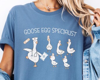 Camiseta divertida de ganso de enfermera escolar: camiseta de otoño de enfermera pediátrica