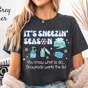 Cold and Flu Season Nurse Shirt,  Vaccination Shirt, Cute School Nurse Tee, Health Promotion HealthCare Worker tShirt, Public Health Gift