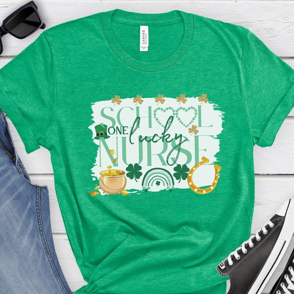 School Nurse St Patricks Day Shirt, School Nurse Office Holiday Shirt, Gift for School Nurse,  St Pattys Day Pediatric Nurse Appreciation