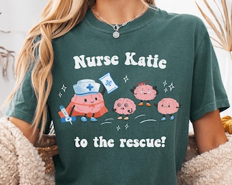 Camiseta de enfermera escolar / Regalo personalizado de Comfort Colors para enfermeras / Camiseta personalizada para la vuelta al cole