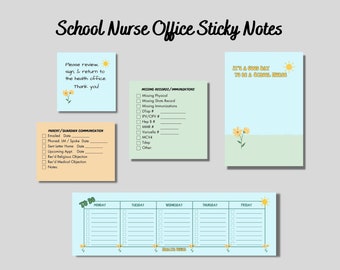 School Nurse Sticky Notes, School Nurse Post-it®, Stylish School Nurse Note Pads, School Nurse Gift, School Health Office, Nurse Checklist