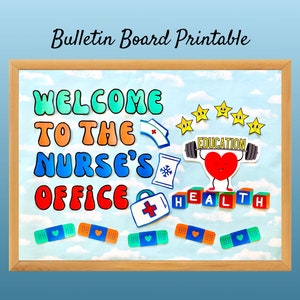 Nurse Office Bulletin Board Kit, School Nurse Bulletin Board Set Printable, School Decor, Welcome Back to School Digital Bulletin Board