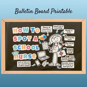 How to Spot a School Nurse Bulletin Board Kit, School Nurse Bulletin Board Set Printable, School Nurse Decor, Health Office Door Decorations