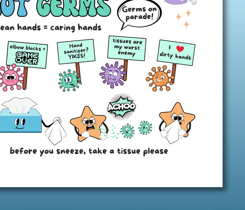 Spread Kindness Not Germs Poster | Printable School Nurse, Classroom ...