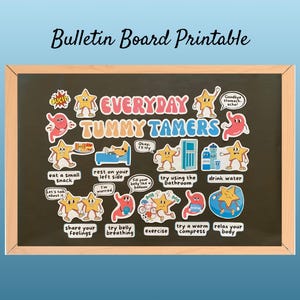 Stomachache Bulletin Board Set Printable, School Nurse Bulletin Board Kit Ideas, Healthy Habits School Nurse Door Decor, Classroom Poster