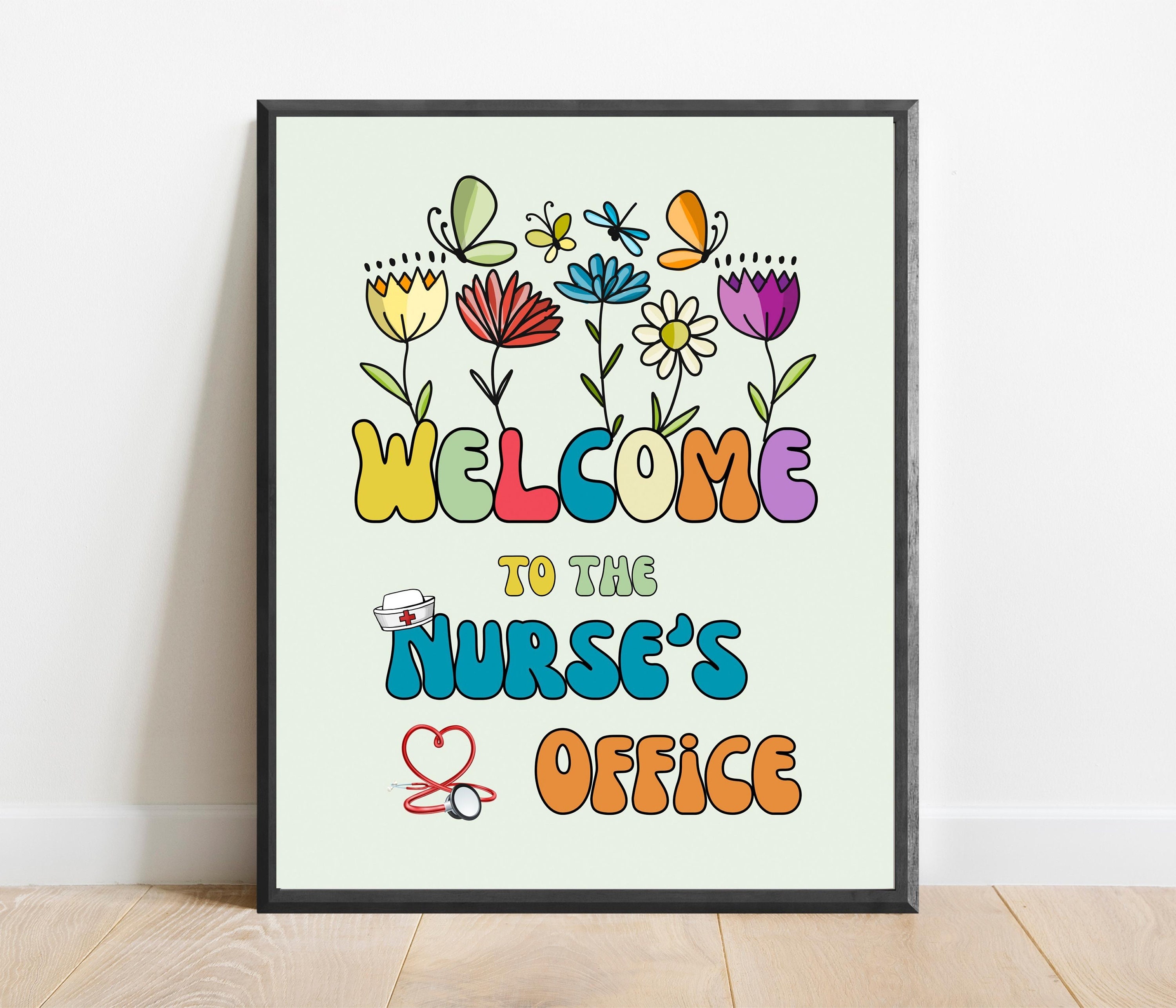 Nurse's Office Poster, School Nurse Door Sign, School Health