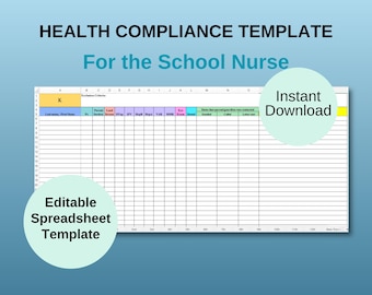 Spreadsheet gezondheidsnaleving schoolverpleegkundige: vaccinatietracker (digitale download)
