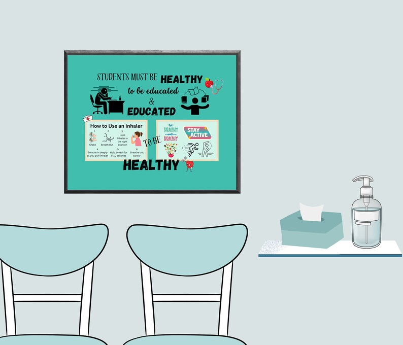 School Health Office Decor, School Nurse Poster, Students Must Be