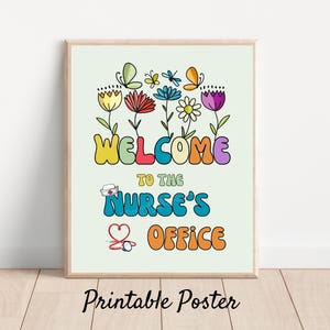 Nurse&#39;s Office Printable Welcome Poster, School Nurse Sign, Health Office Art, School Nurse Office Decor, Cute Nurse Welcome Door Sign