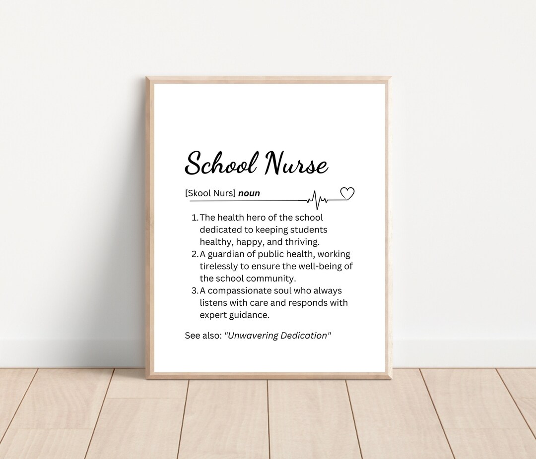 School Nurse Printable Poster, School Nurse Definition Print, End of ...