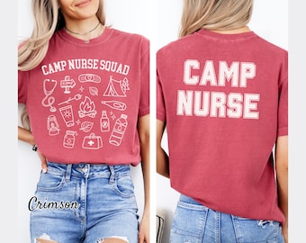 Camp Nurse Squad Shirt Comfort Colors: Doodle Design | Summer Camp Staff Tee