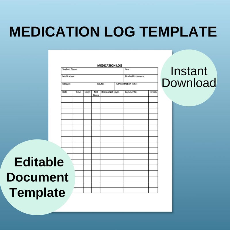 Medication Count Sheet Template - Etsy