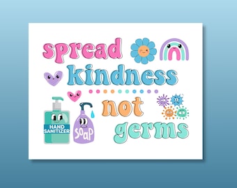 Spread Kindness Not Germs, School Health Safety Poster, Health Clinic ...