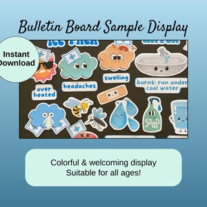 First Aid Bulletin Board Kit School Nurse Office Decor PDF Printable 