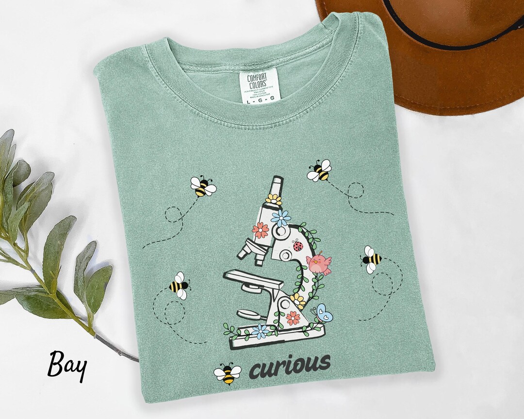 Curious Science Shirt, Comfort Colors Microscope Tee, Cute STEM Teacher ...