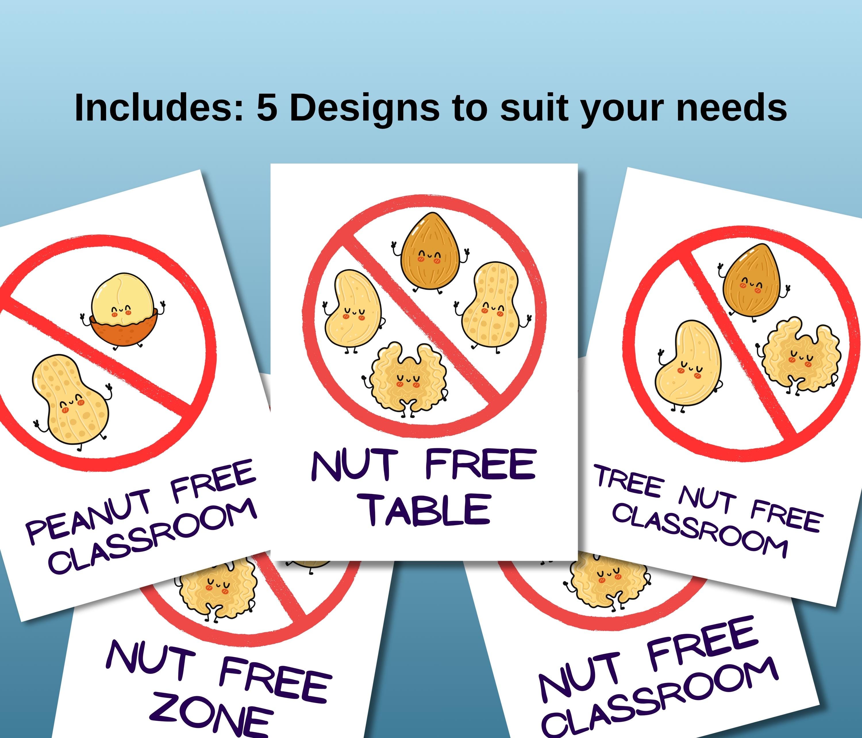 Nut Free Zone Printable Poster Bundle: School Clinic Allergy Alert ...