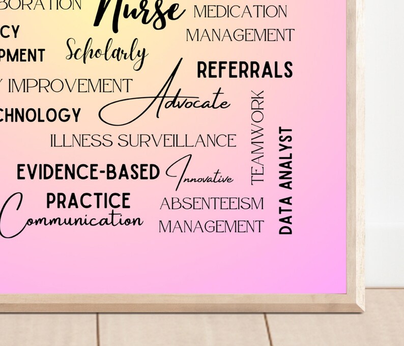 School Nurse Word Art Print: Inspirational Office Decor (PDF Download ...