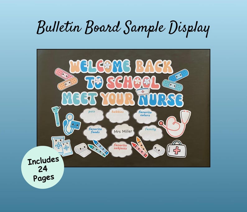 Meet the Nurse Bulletin Board Kit: Pastel School Decor (PDF Printable ...