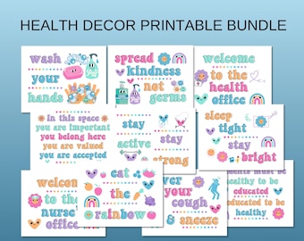 School Nurse Office Decor: Health Promotion Poster Bundle (Digital Download)