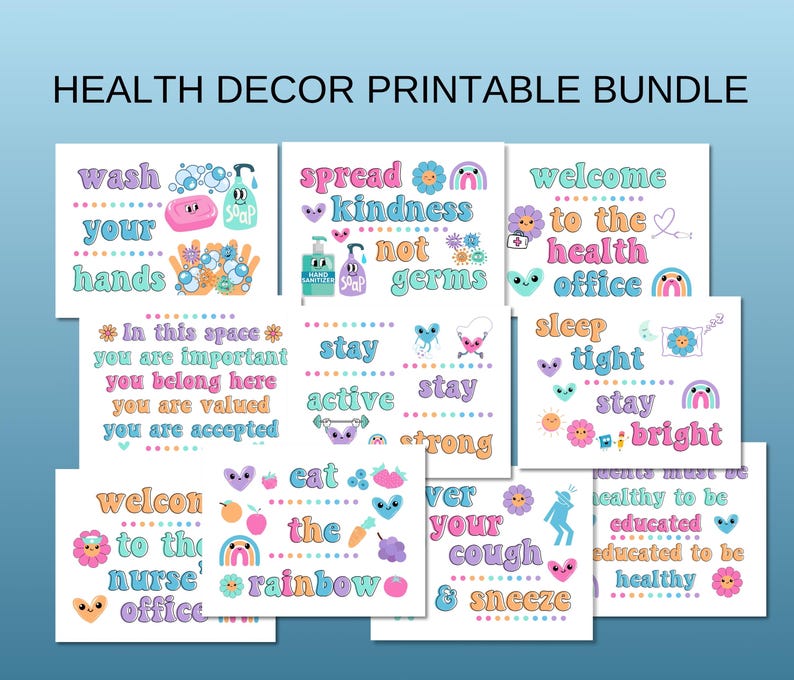 School Nurse Office Decor: Health Promotion Poster Bundle (digital ...