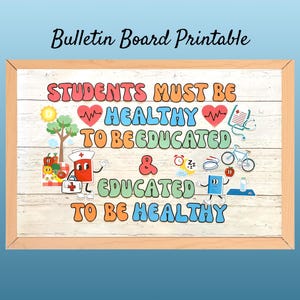 School Nurse Bulletin Board Kit, Nurse Bulletin Board Set Printable, School Nurse Office Decor, Healthy Educated Bulletin Board Digital