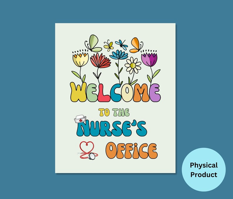 Nurse's Office Poster, School Nurse Door Sign, School Health