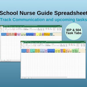 School Nurse Planner: IEP & 504 Tracking Spreadsheet (Editable, Digital Download) image 2