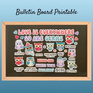 Valentine's Day Bulletin Board Kit, Winter School Nurse Bulletin Board Set Printable, February Nurse Office Decor, Flu Season Decorations