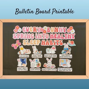 Spring Health Bulletin Board Kit, School Nurse Bulletin Board Set, Floral Nurse Office Decor, Pediatric Clinic Decorations, Healthy Sleep