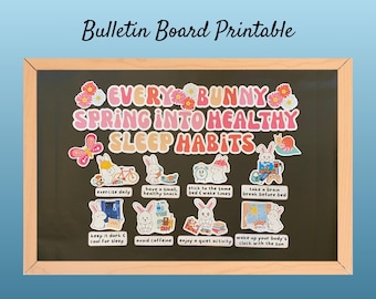 Frühlings Gesundheit Bulletin Board Kit: Schlafgewohnheiten Schule Krankenschwester Dekor (PDF druckbares Set)