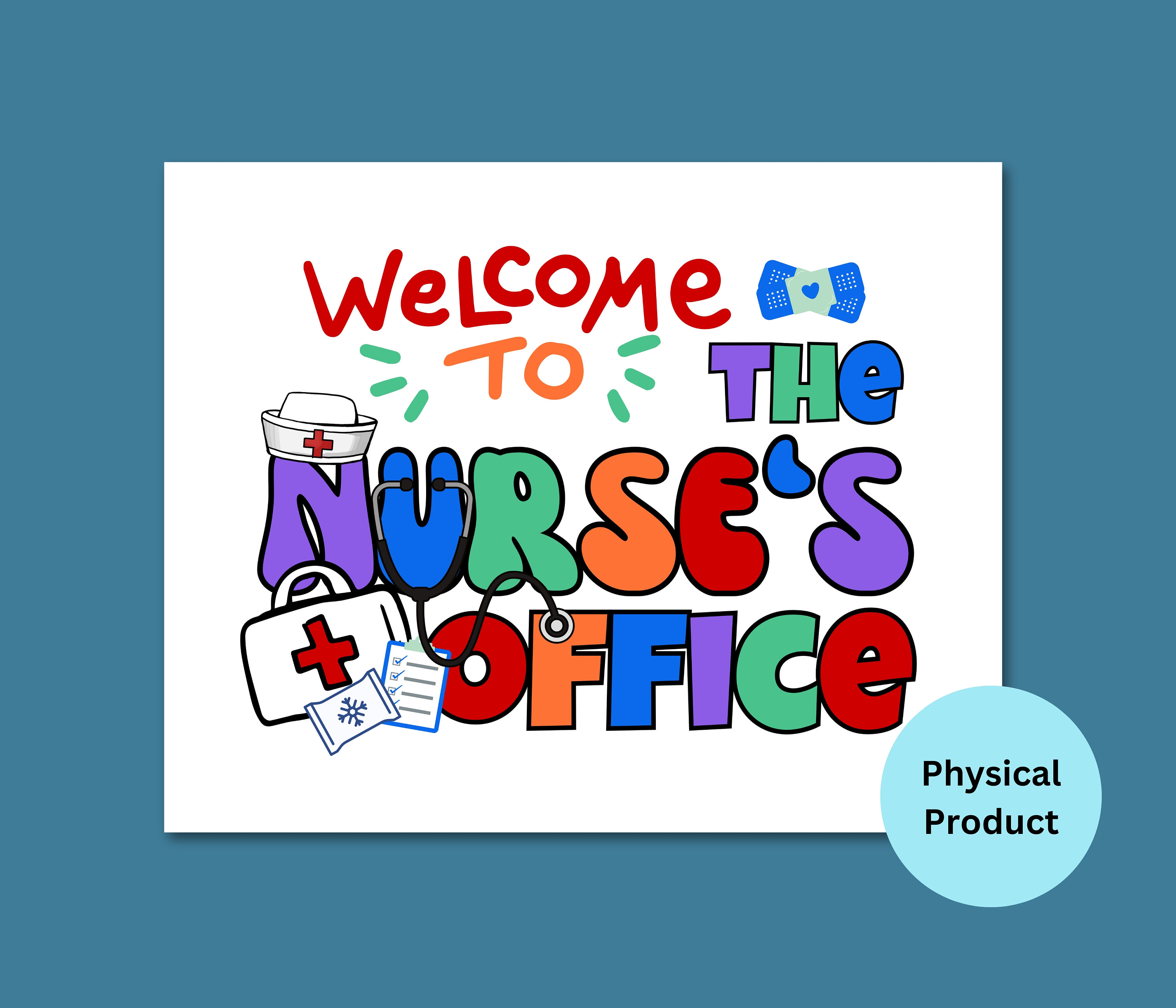 School Nurse Poster - 'I Don't Have A Magic Wand' Chalkboard Style Sign, 11x17 Inches